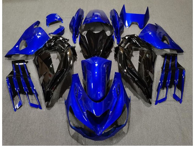 12-21 Bleu Brillant & Noir Kawasaki ZX14R Carénage Moto 12-21 Bleu Brillant & Noir Kawasaki ZX14R Carénage Moto
