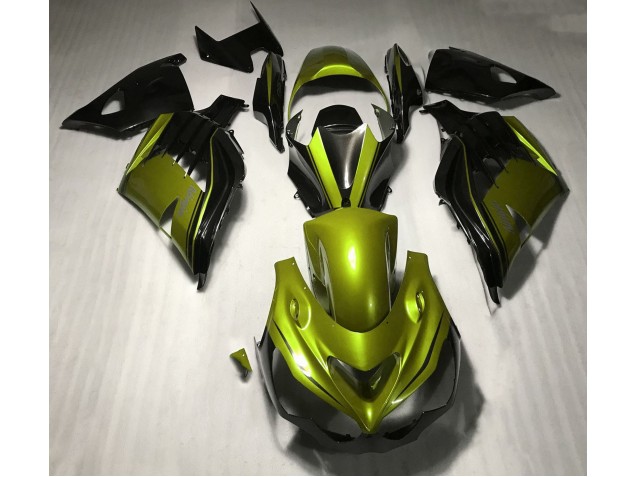 12-21 Jaune Brillant & Noir Kawasaki ZX14R Carénage Moto 12-21 Jaune Brillant & Noir Kawasaki ZX14R Carénage Moto