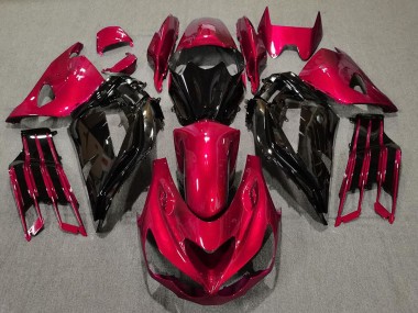 12-21 Rouge Brillant & Noir Kawasaki ZX14R Carénage Moto