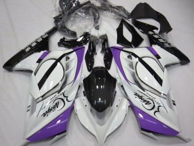 13-18 Blanc Brillant & Violet Kawasaki Ninja 300 Carénage Moto