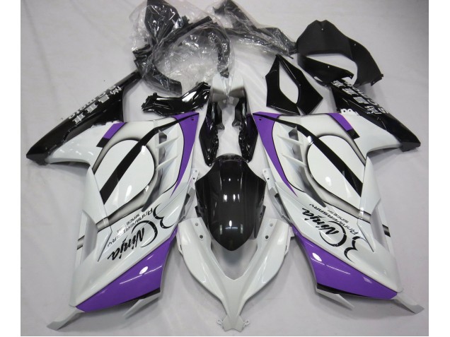 13-18 Blanc Brillant & Violet Kawasaki Ninja 300 Carénage Moto 13-18 Blanc Brillant & Violet Kawasaki Ninja 300 Carénage Moto
