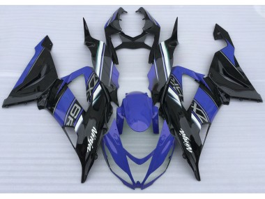 13-18 Bleu Brillant & Noir Kawasaki ZX6R Carénage Moto