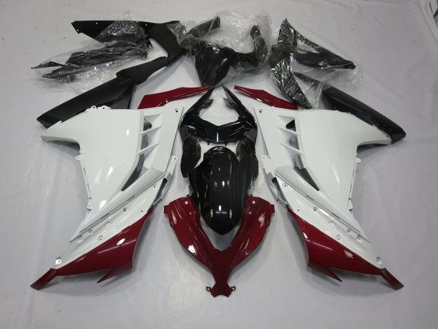 13-18 Marron & Blanc Kawasaki Ninja 300 Carénage Moto