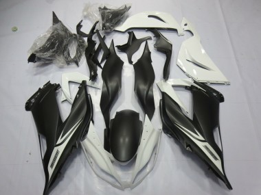 13-18 Noir Mat Blanc Kawasaki ZX6R Carénage Moto