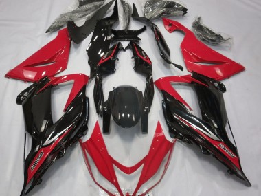 13-18 Noir & Rouge Kawasaki ZX6R Carénage Moto