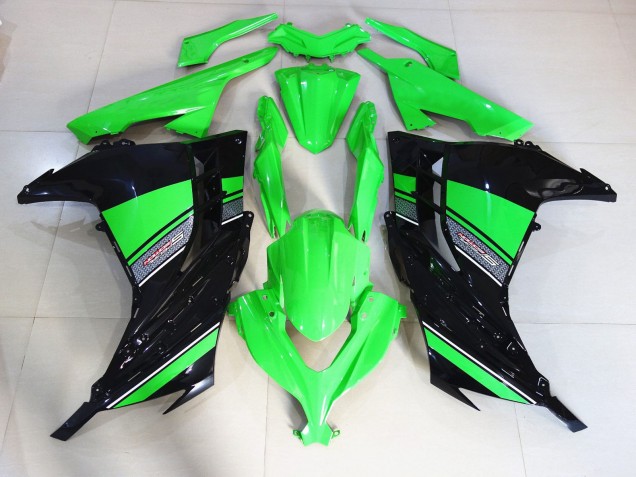 13-18 Noir & Vert Brillant Kawasaki Ninja 300 Carénage Moto