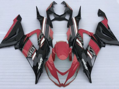 13-18 Rouge Brillant & Noir Kawasaki ZX6R Carénage Moto