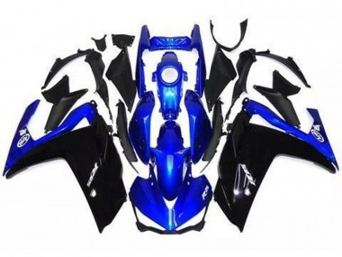 15-18 Noir Brillant & Bleu Yamaha R3 Carénage Moto