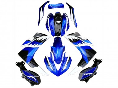 15-18 Requin Blanc Bleu & Noir Yamaha R3 Carénage Moto