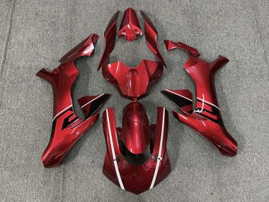 15-19 Accents De Rouge Profond & De Noir & Blanc Yamaha R1 Carénage Moto