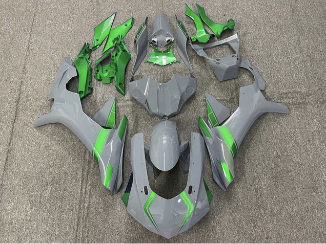 15-19 Accents Gris & Verts Nardo Yamaha R1 Carénage Moto 15-19 Accents Gris & Verts Nardo Yamaha R1 Carénage Moto