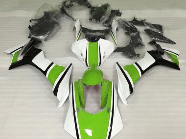15-19 Blanc Brillant Vert & Noir Yamaha R1 Carénage Moto