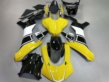 15-19 Jaune Brillant Blanc & Noir Yamaha R1 Carénage Moto