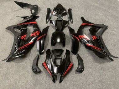 16-19 Noir Mat & Rouge Kawasaki ZX10R Carénage Moto