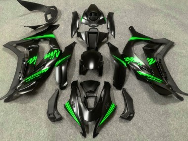16-19 Noir Satiné & Vert Kawasaki ZX10R Carénage Moto