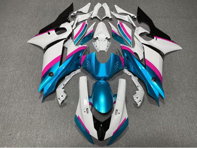17-21 Bleu Clair & Rose Yamaha R6 Carénage Moto 17-21 Bleu Clair & Rose Yamaha R6 Carénage Moto