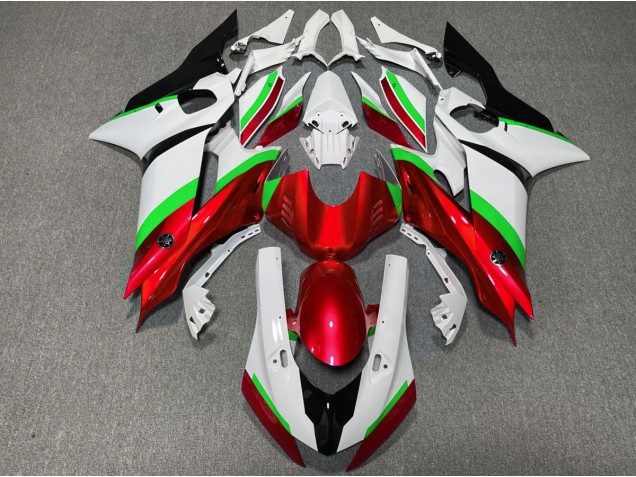 17-21 Brillant Rouge & Vert Yamaha R6 Carénage Moto 17-21 Brillant Rouge & Vert Yamaha R6 Carénage Moto