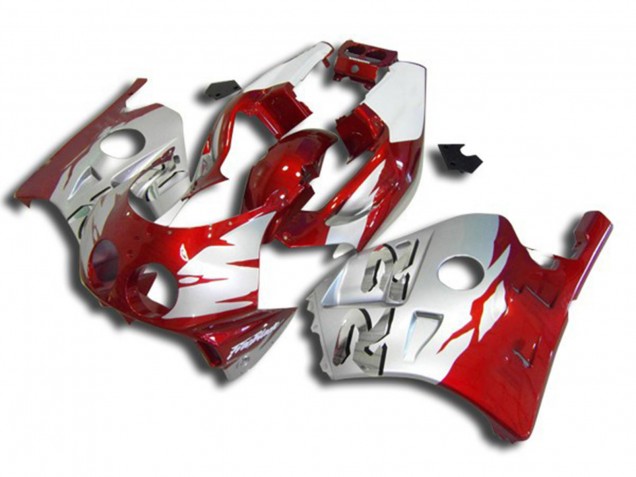 90-98 Argent Rouge & Blanc Honda CBR250RR Carénage Moto 90-98 Argent Rouge & Blanc Honda CBR250RR Carénage Moto