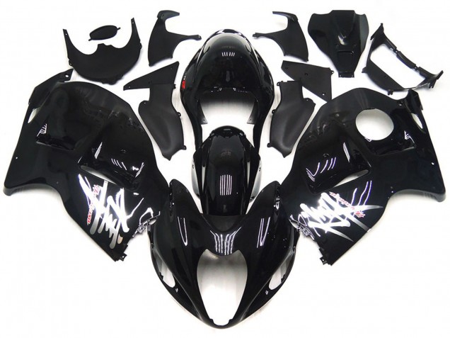 97-07 Noir Brillant Avec Décalcomanies Argentées Suzuki GSXR 1300 Carénage Moto