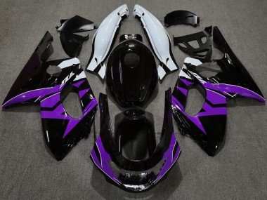 98-07 Noir Brillant Violet & Blanc Yamaha YZF600 Carénage Moto