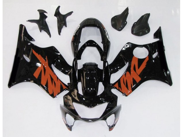 99-00 Noir Brillant & Orange Honda CBR600 F4 Carénage Moto 99-00 Noir Brillant & Orange Honda CBR600 F4 Carénage Moto